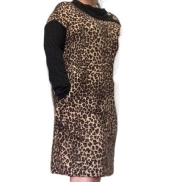 CHEETAH LEOPARD Print Sweater Dress by Robert Louis NEW Womens Medium - Picture 3 of 16
